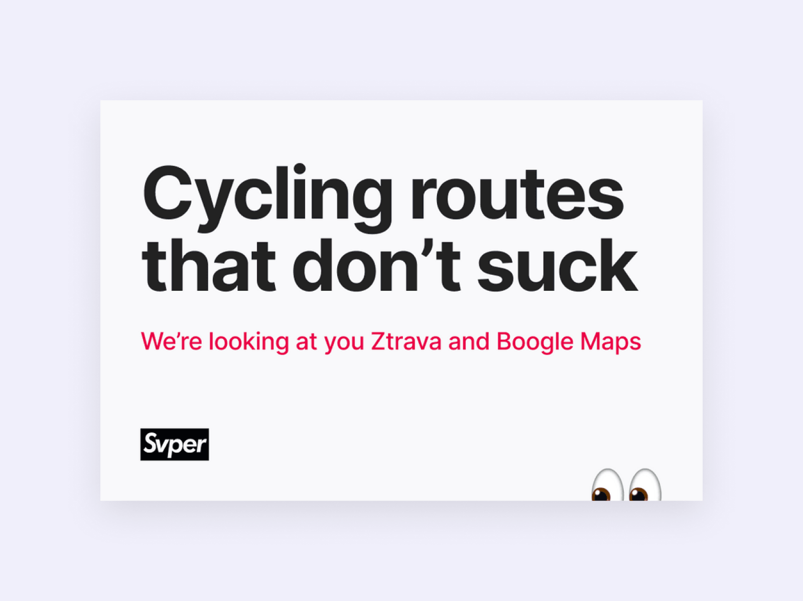 Svper cycling app screen 3